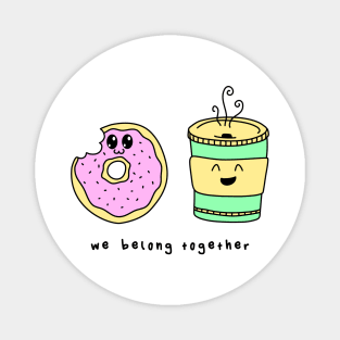 Donut Coffee Chocolate Partnerlook Partner Love Cute Couple Sweets Comic Gift Magnet